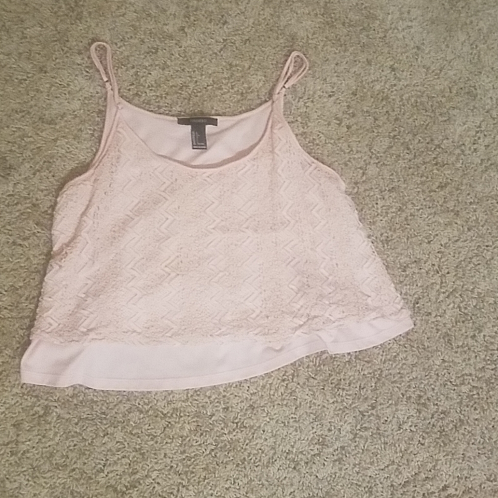 Pink floral and zigzag design crop top